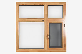 Aluminium-clad wood outer window with overall thickening type